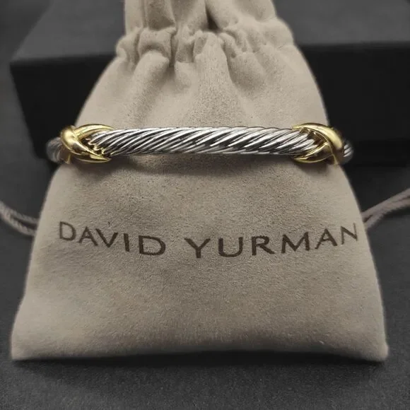 David Yurman 5mm 14K Double X Bracelet